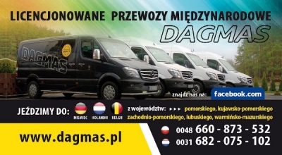 DAGMAS - Przewozy do Niemiec, Belgii, Holandii !